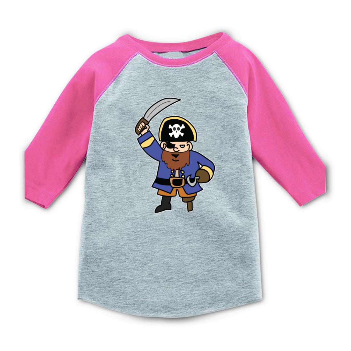 Pirate Kid's Raglan Tee Small heather-pink