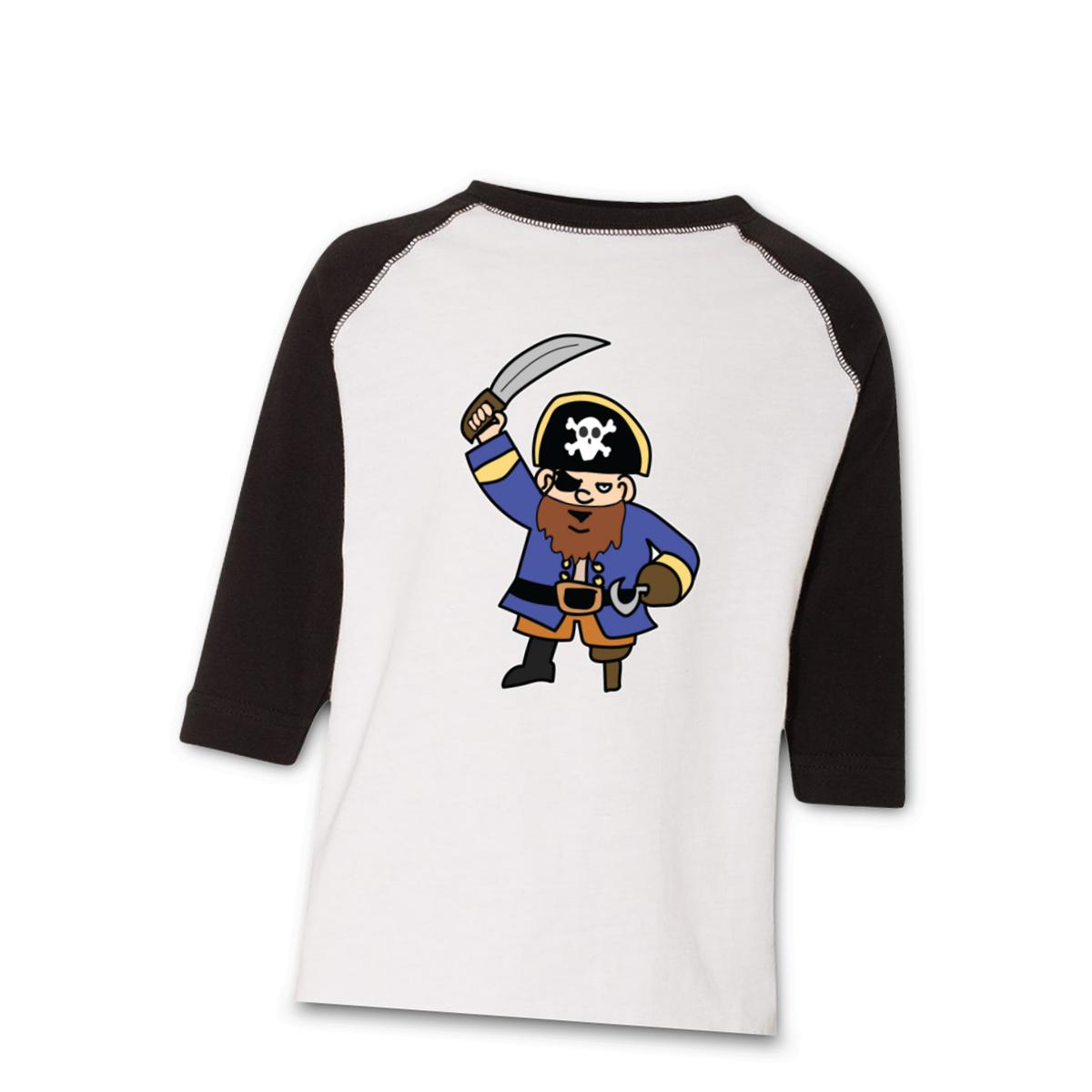 Pirate Kid's Raglan Tee Small white-black