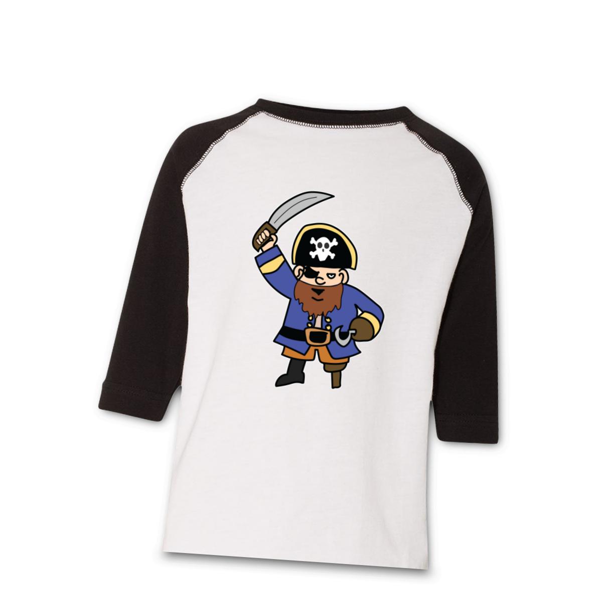 Pirate Toddler Raglan Tee 4T white-black