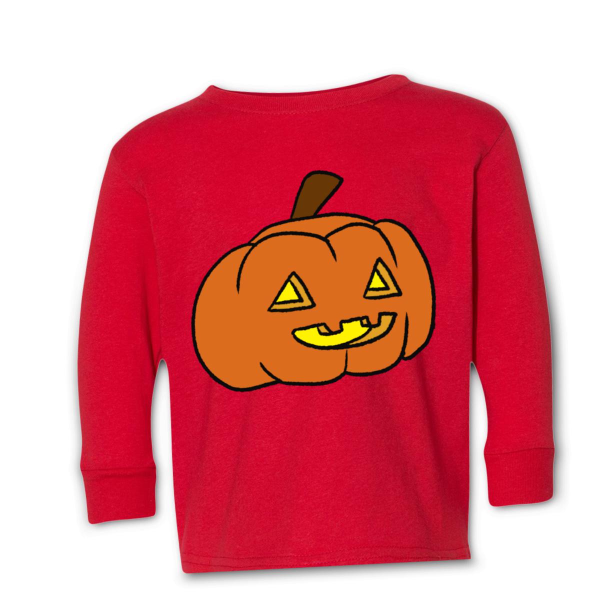 Pumpkin Toddler Long Sleeve Tee 4T red
