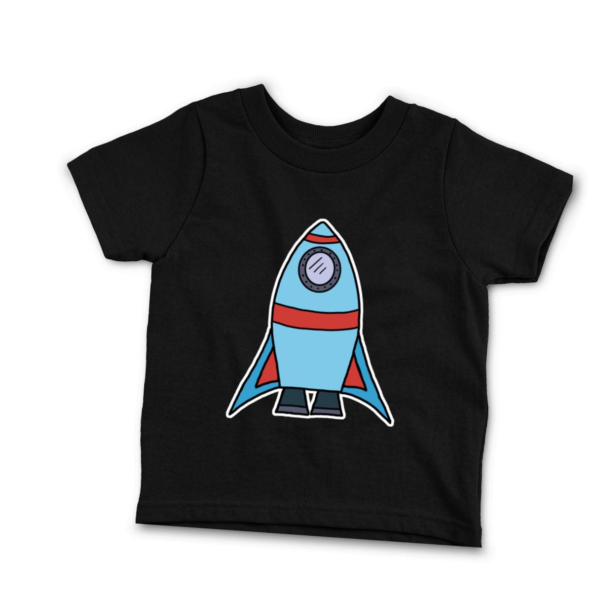 Rocket Ship Toddler Tee 56T black