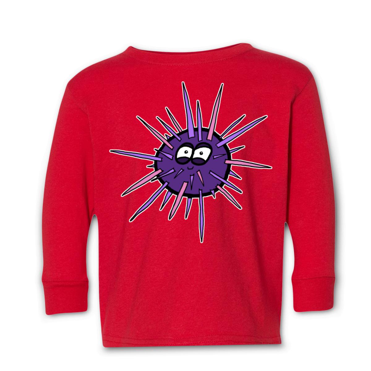 Sea Urchin Toddler Long Sleeve Tee 2T red