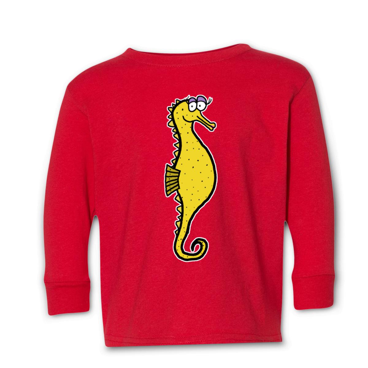 Seahorse Kid's Long Sleeve Tee Small red