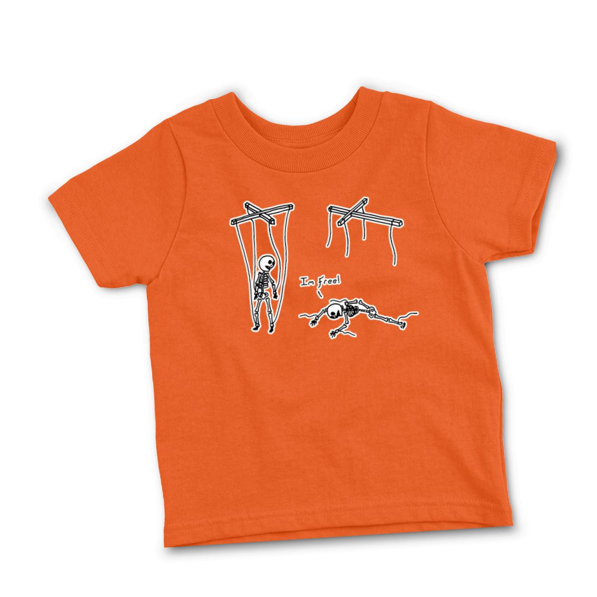 Skeleton Freedom Toddler Tee 4T orange