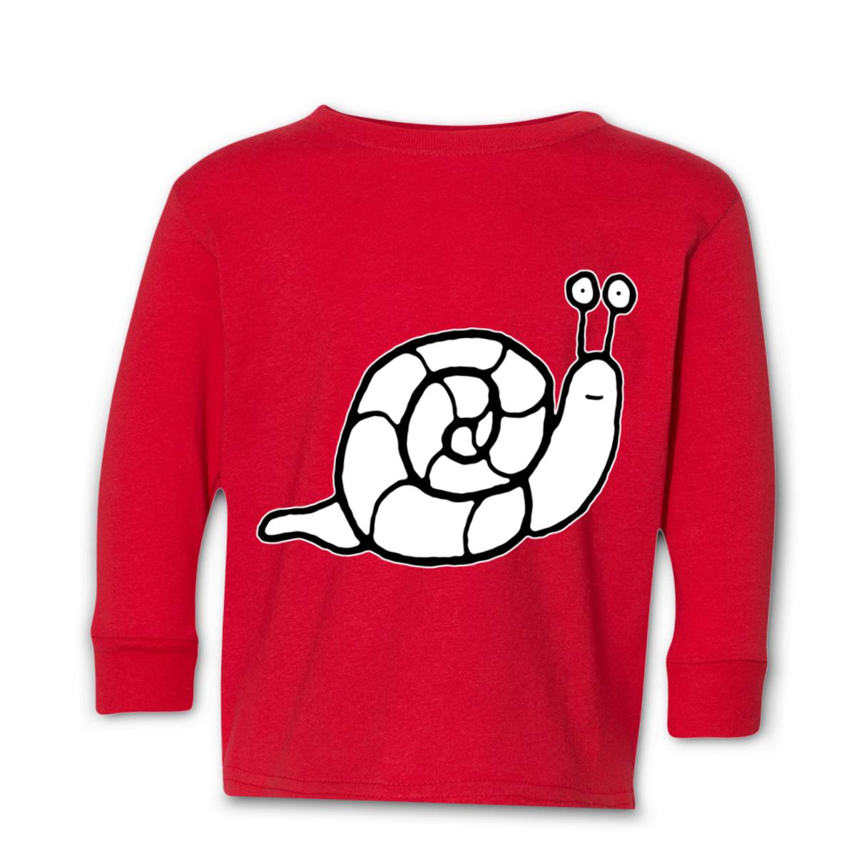 Snail Toddler Long Sleeve Tee 4T red