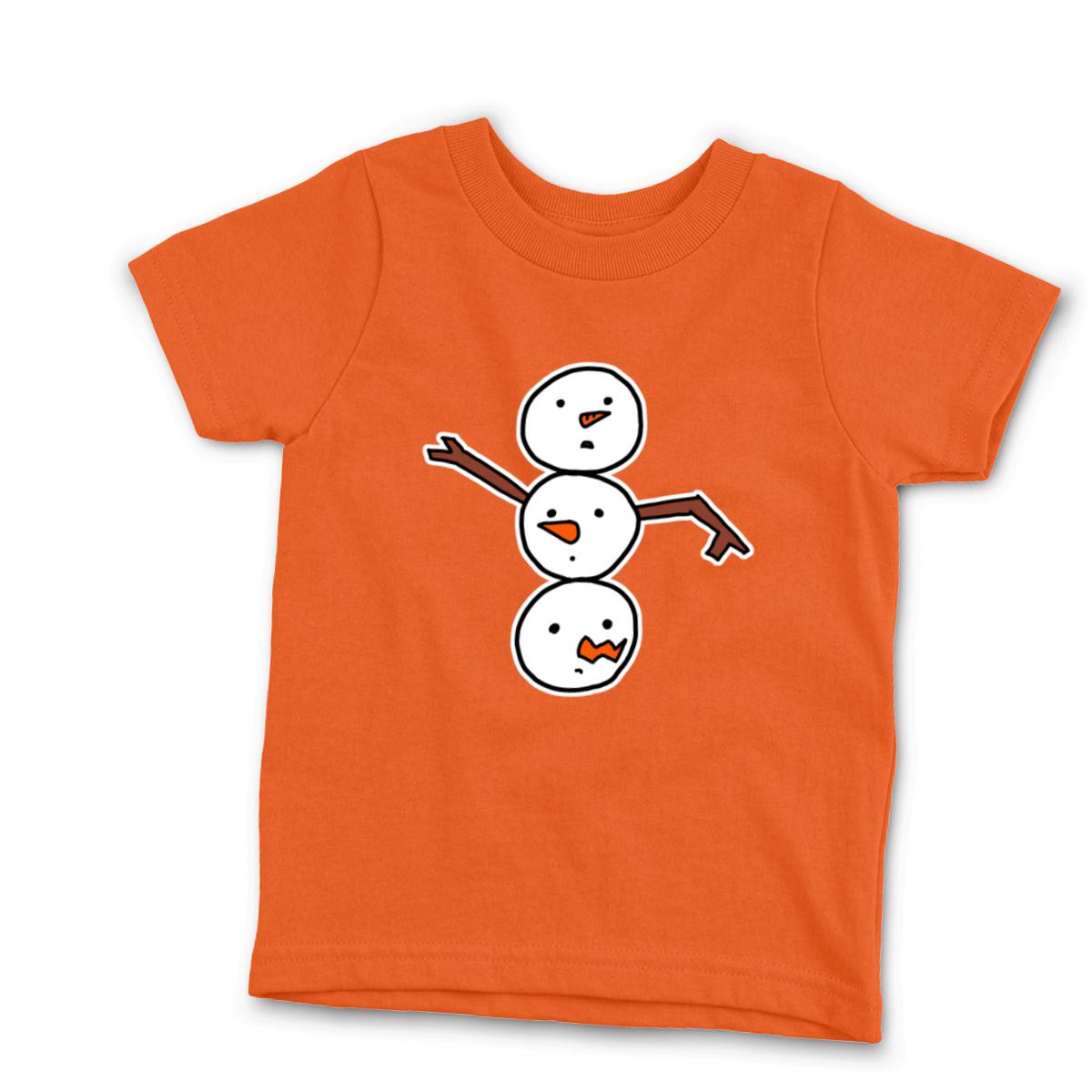Snowman All Heads Kid's Tee Medium orange