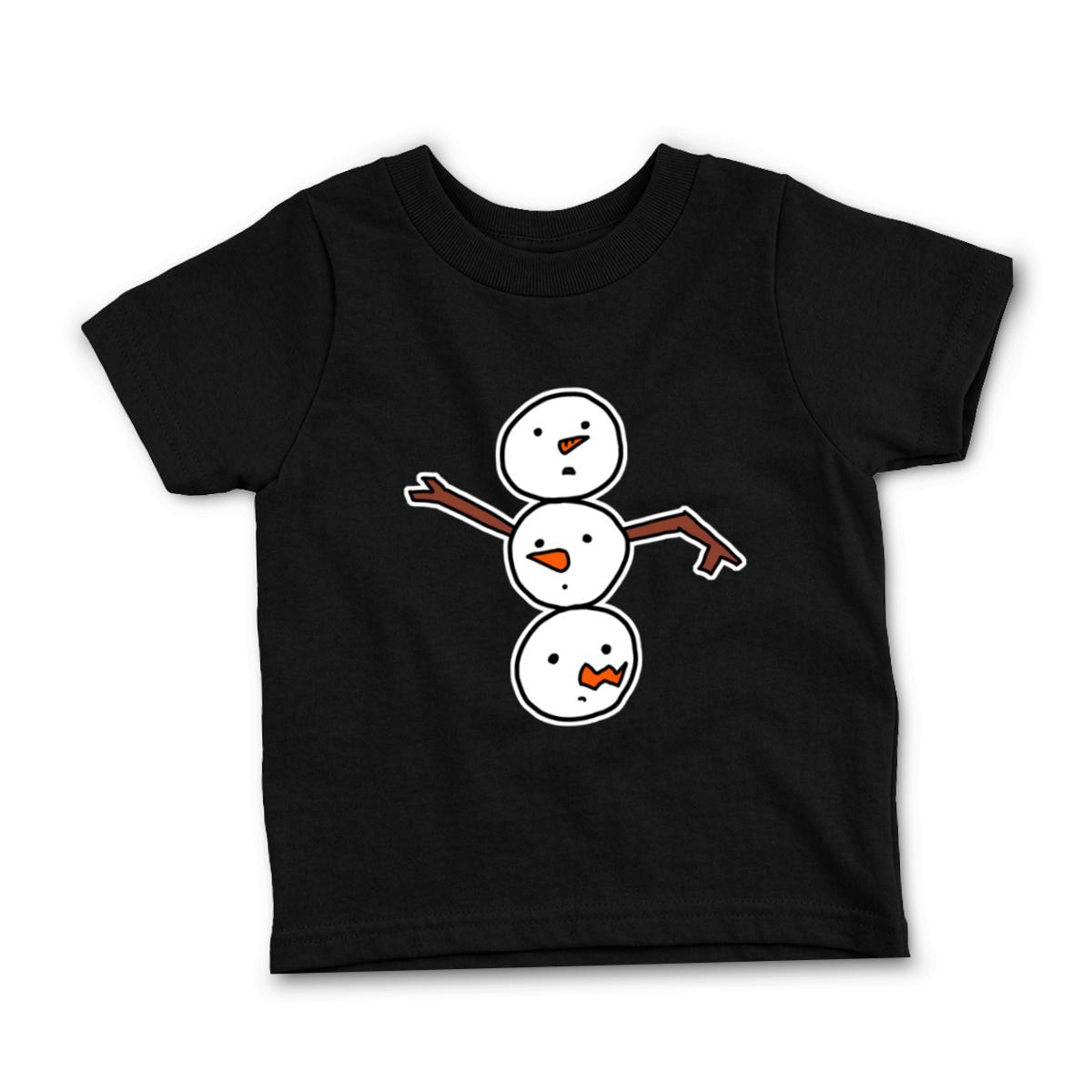 Snowman All Heads Toddler Tee 2T black
