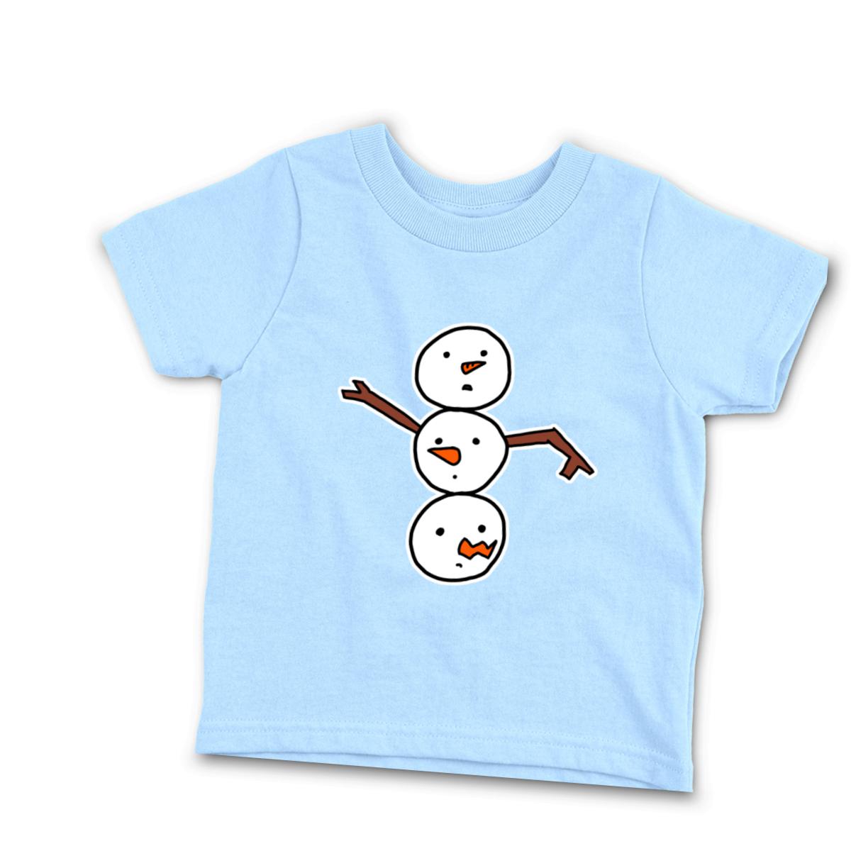 Snowman All Heads Toddler Tee 2T light-blue