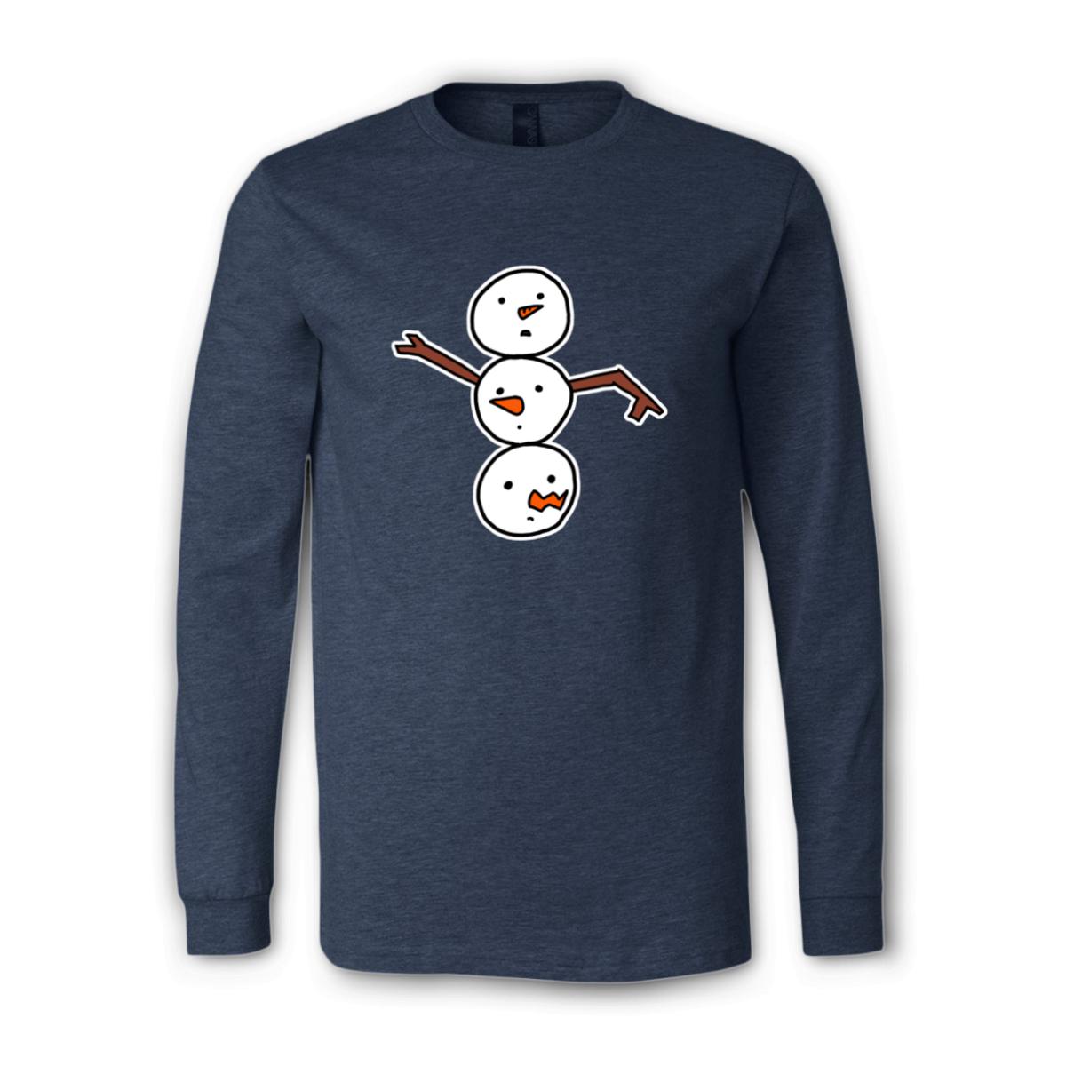 Snowman All Heads Unisex Long Sleeve Tee Double Extra Large heather-navy