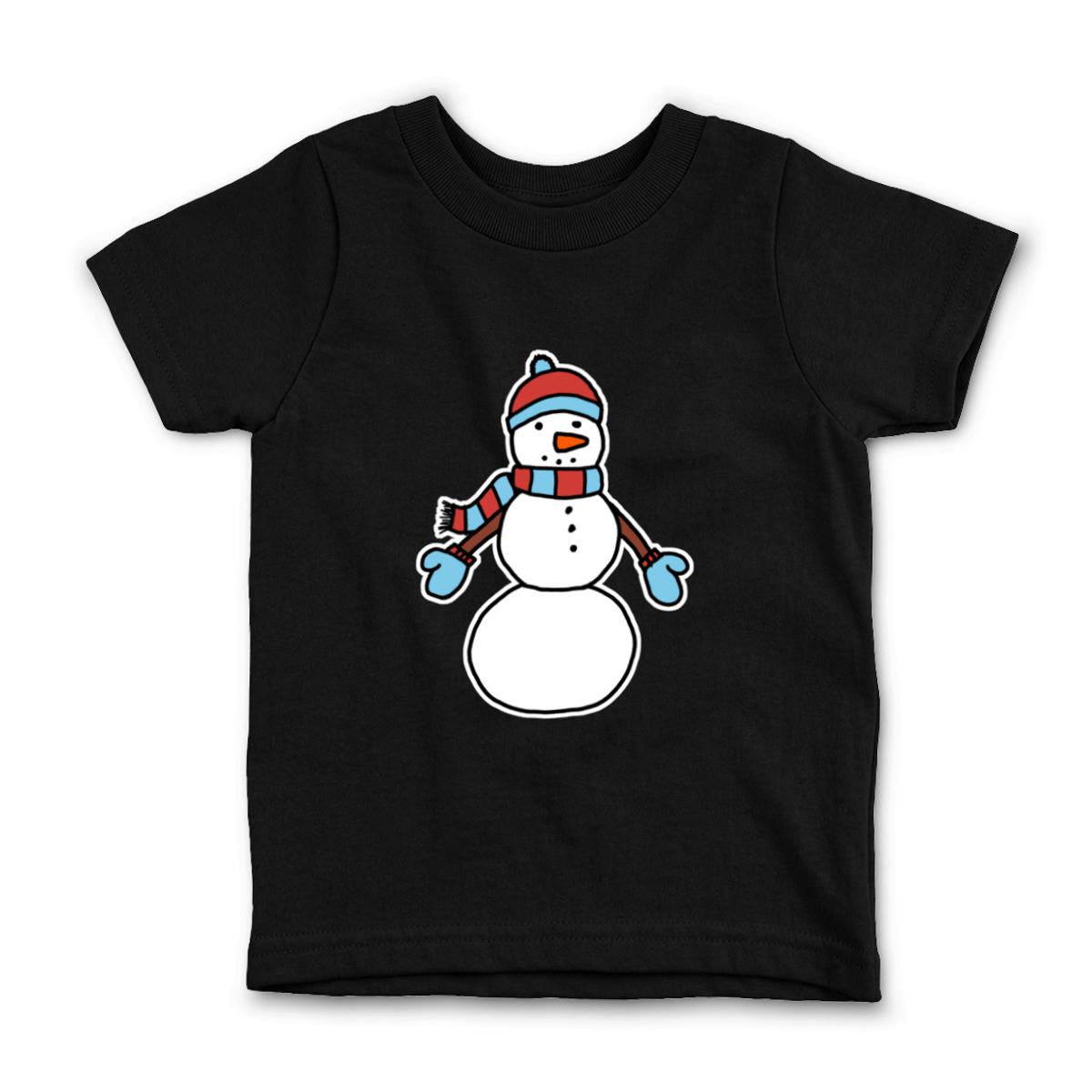 Snowman Bundled Up Kid's Tee Small black