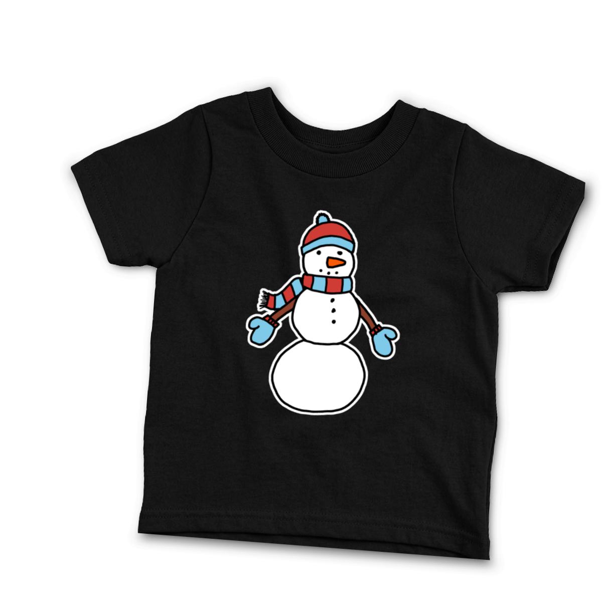 Snowman Bundled Up Toddler Tee 2T black