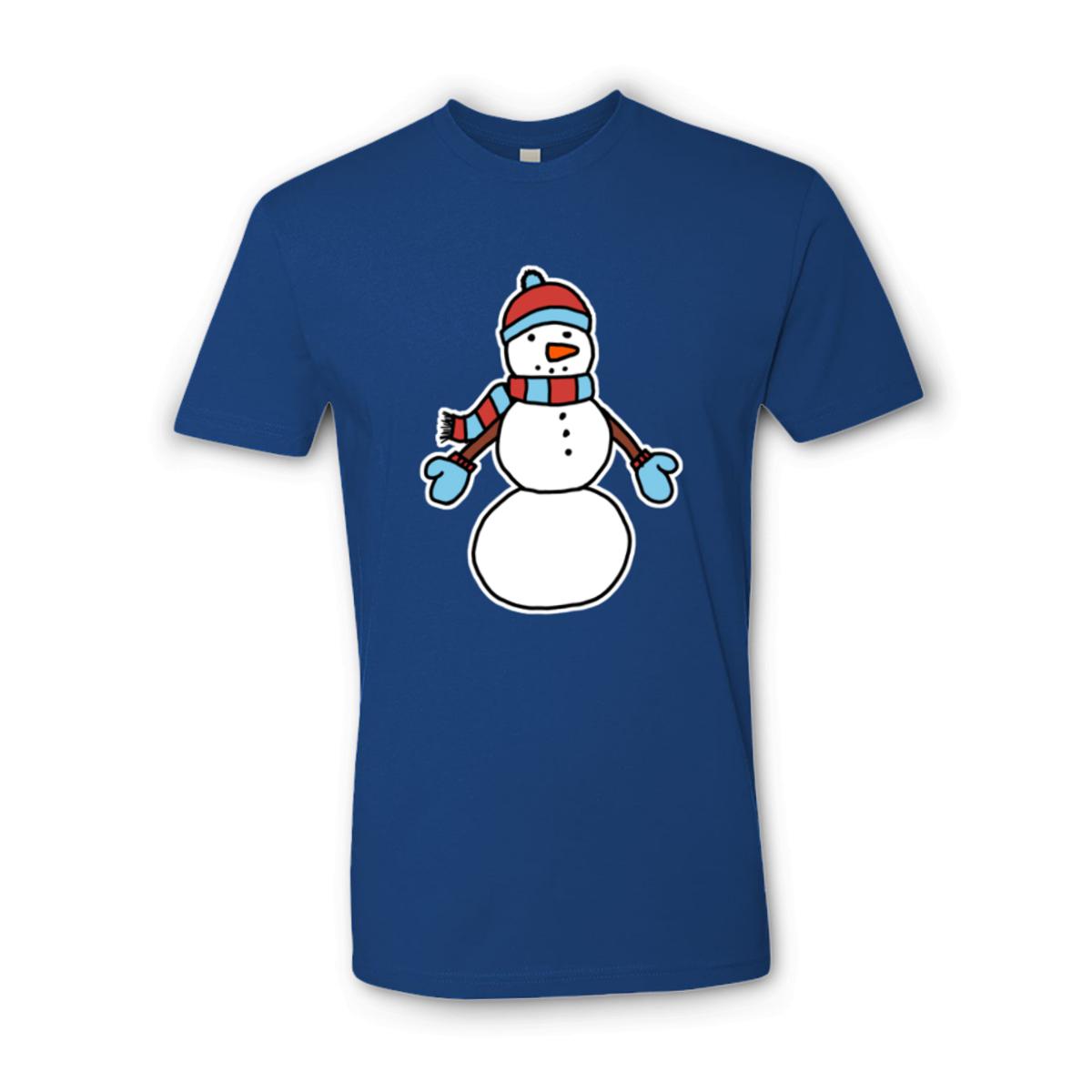 Snowman Bundled Up Unisex Tee Small royal-blue