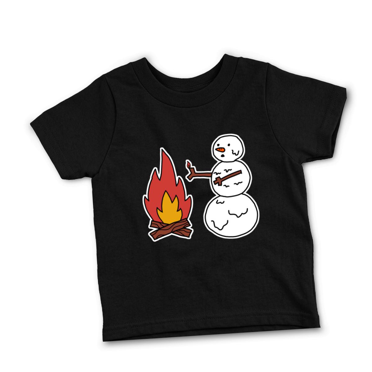 Snowman Keeping Warm Infant Tee 12M black