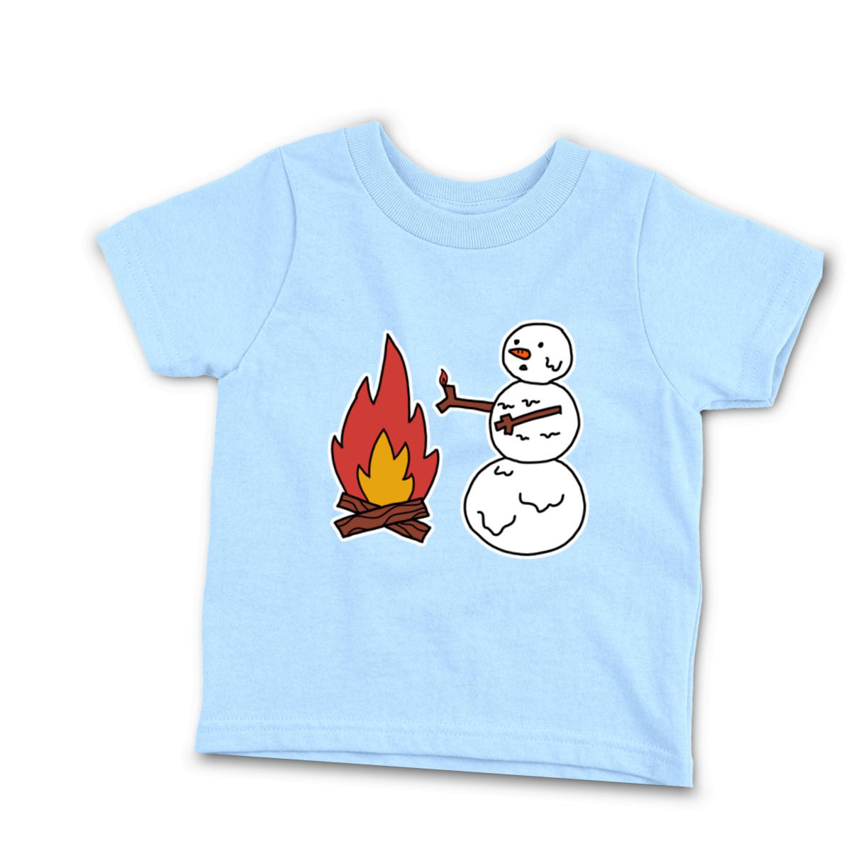 Snowman Keeping Warm Infant Tee 24M light-blue