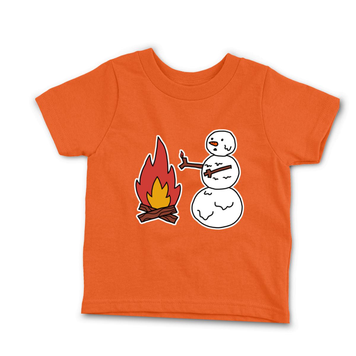 Snowman Keeping Warm Infant Tee 12M orange