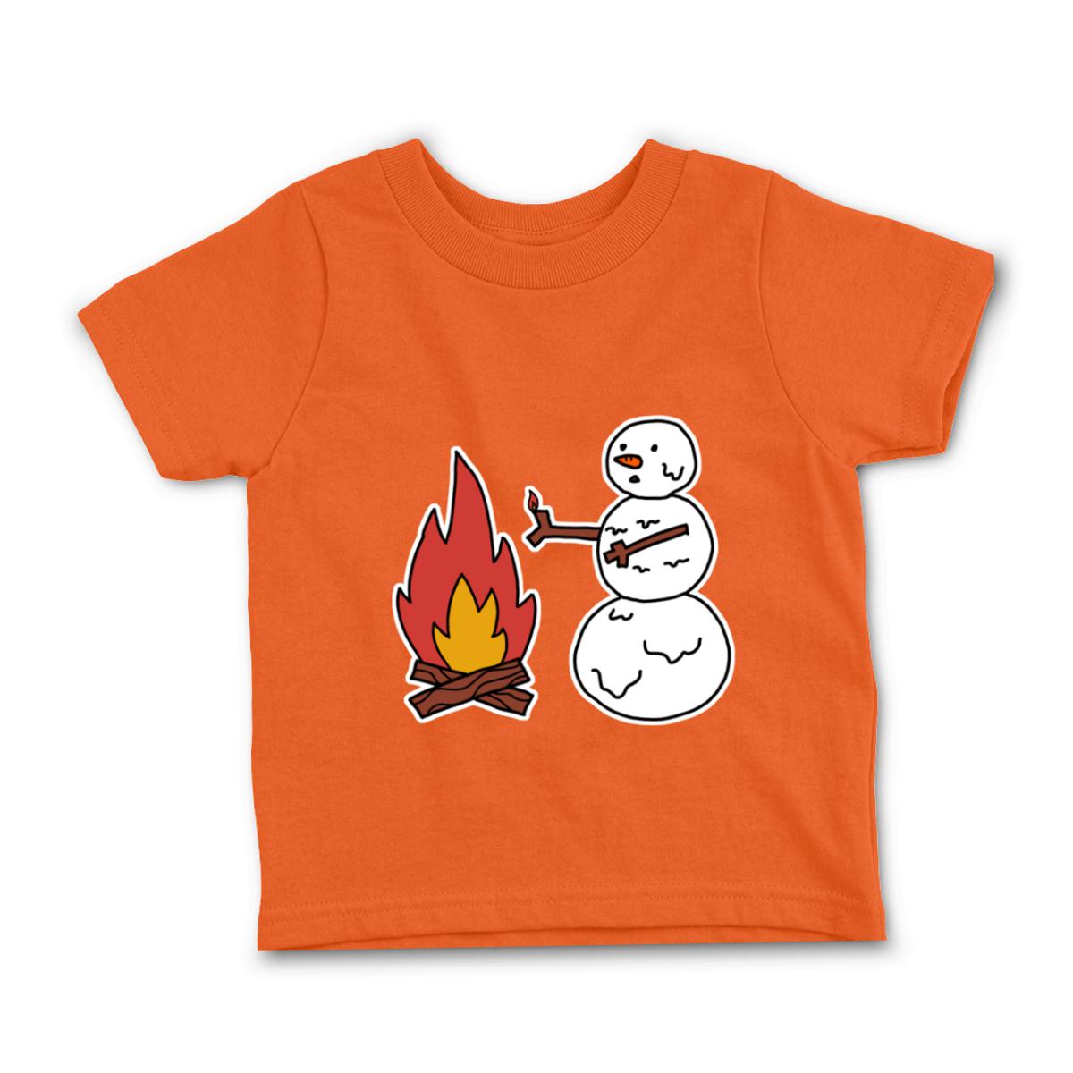 Snowman Keeping Warm Toddler Tee 56T orange
