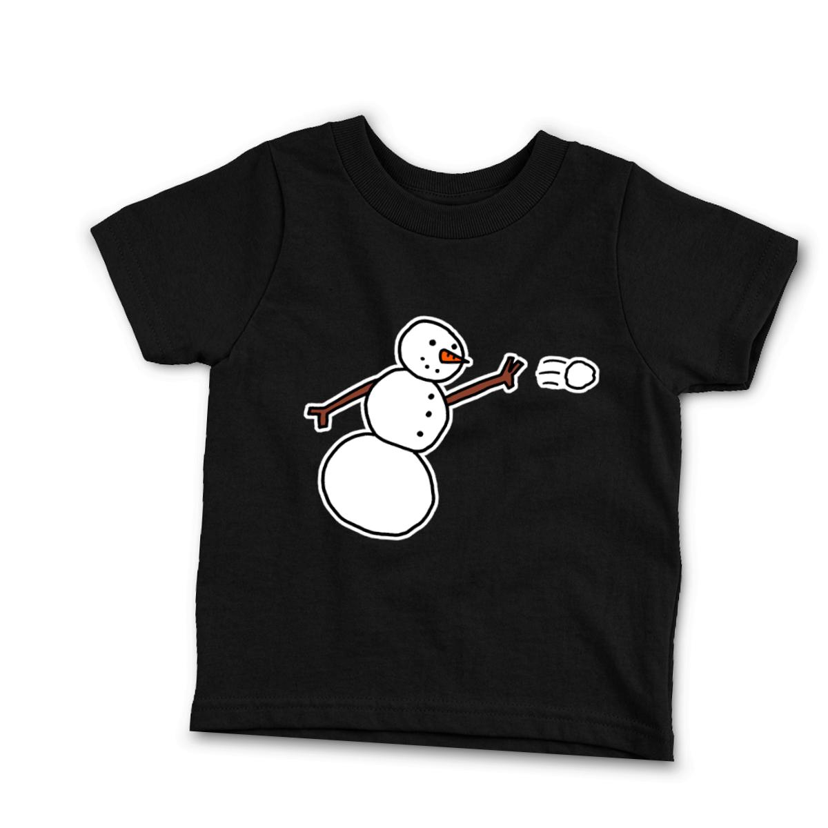 Snowman Throwing Snowball Infant Tee 24M black
