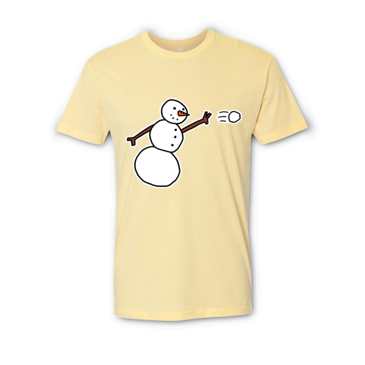 Snowman Throwing Snowball Unisex Tee 3XL banana-cream