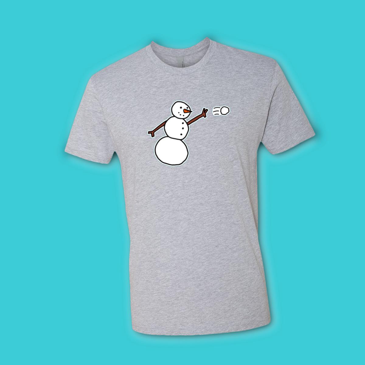 Snowman Throwing Snowball Unisex Tee