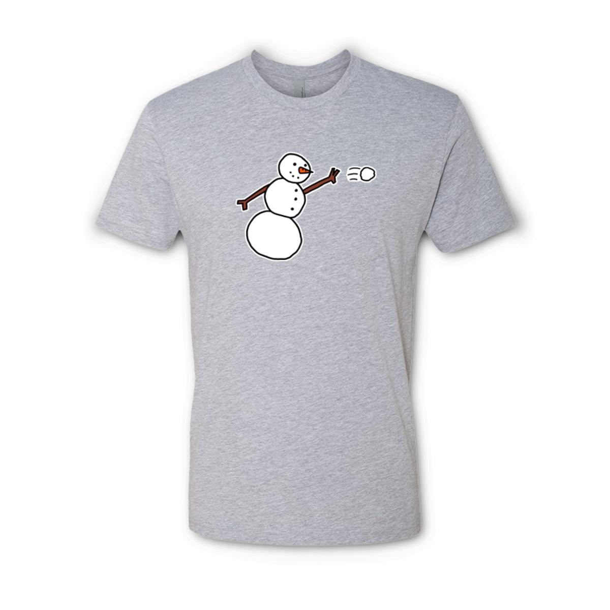 Snowman Throwing Snowball Unisex Tee Double Extra Large heather-grey