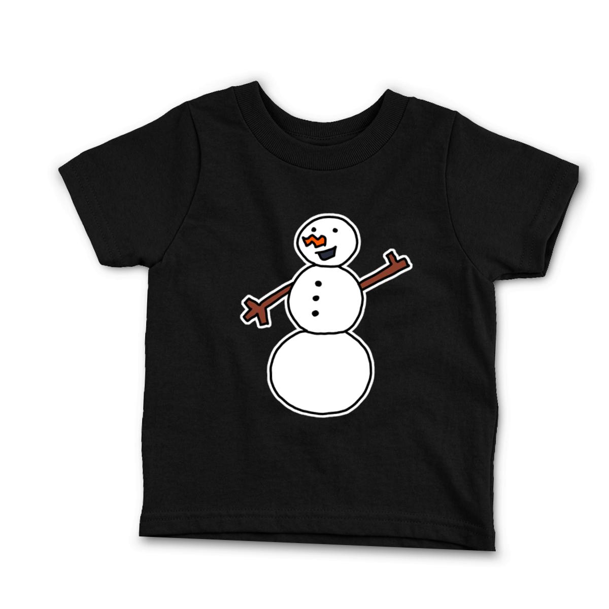 Snowman Waving Infant Tee 12M black