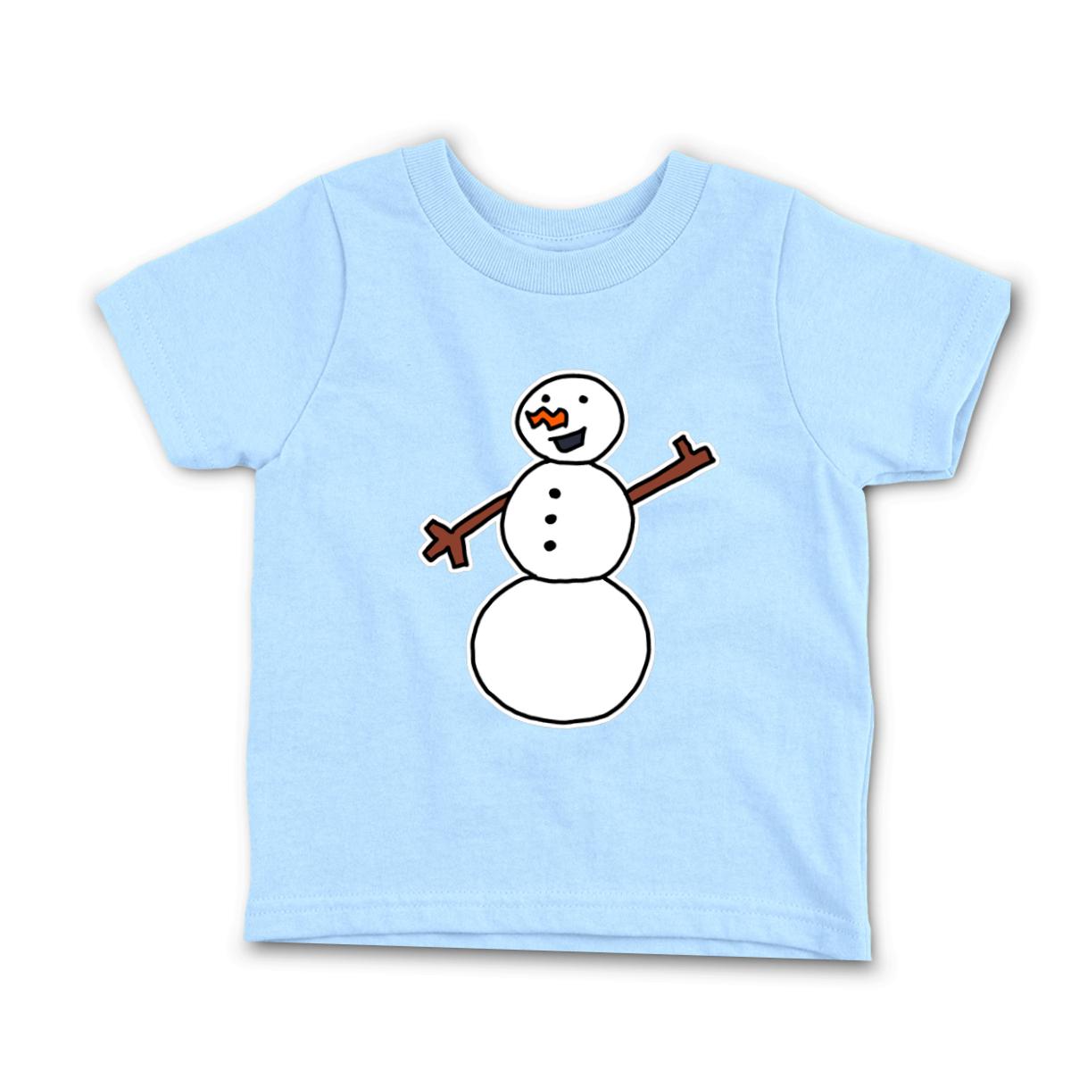 Snowman Waving Infant Tee 24M light-blue