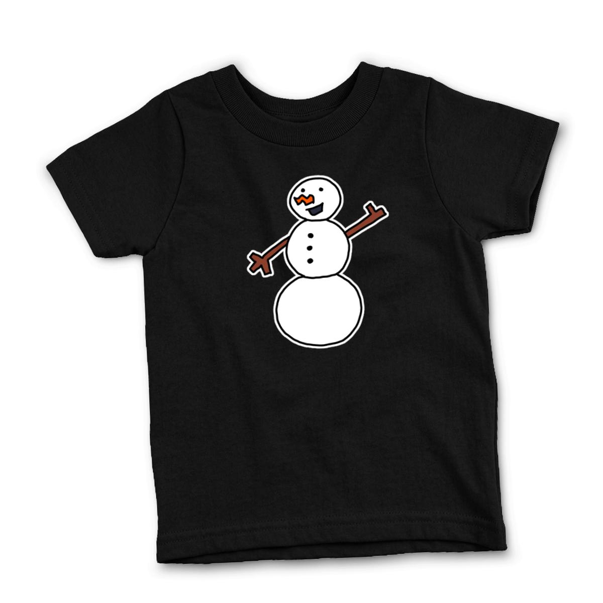 Snowman Waving Kid's Tee Medium black