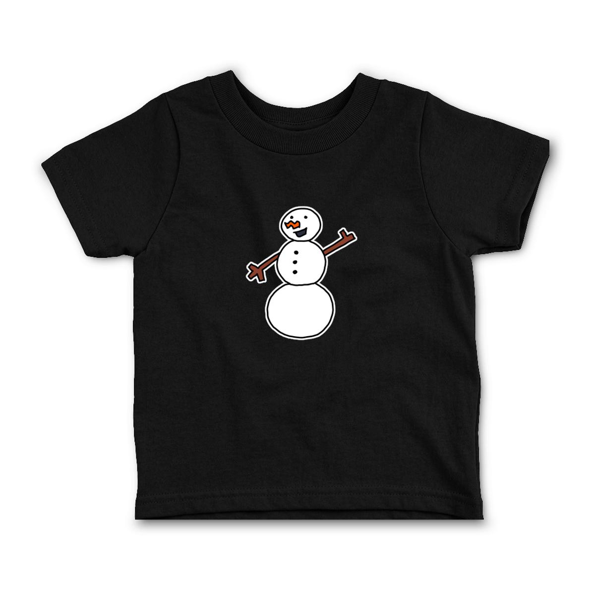 Snowman Waving Toddler Tee 2T black