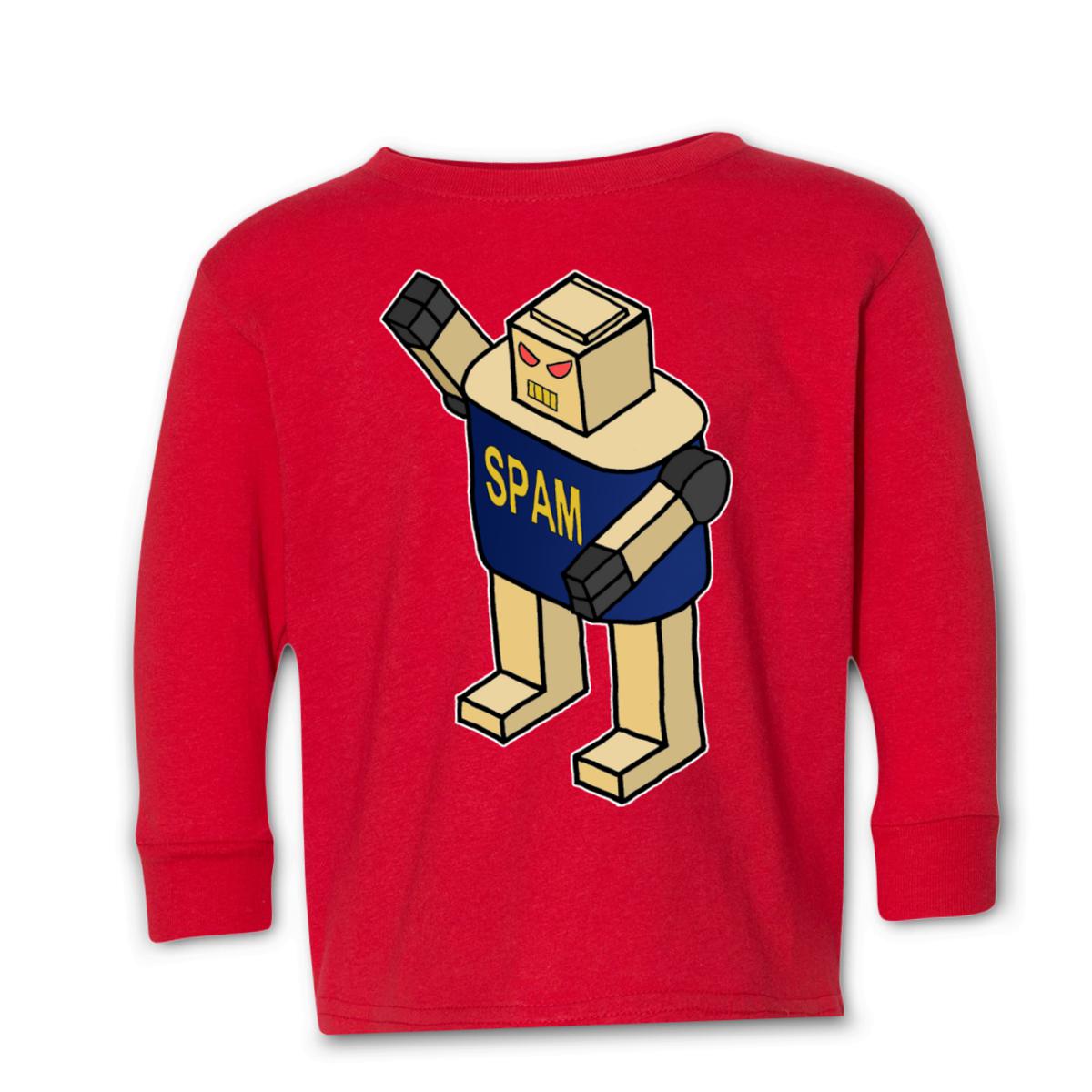 Spam Bot Kid's Long Sleeve Tee Small red