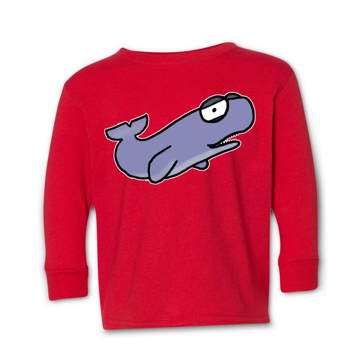 Sperm Whale Kid's Long Sleeve Tee Small red