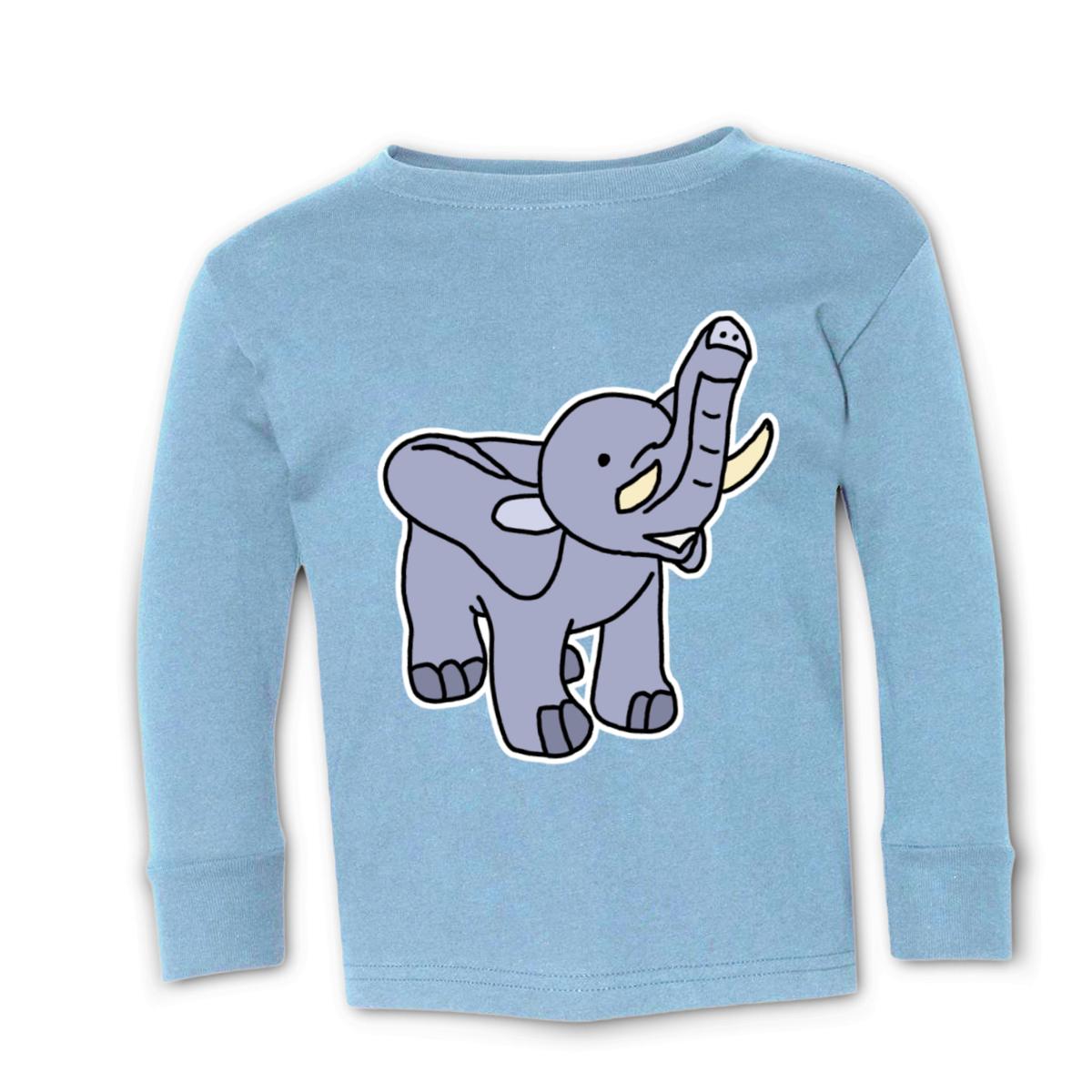 Toy Elephant Kid's Long Sleeve Tee Large light-blue