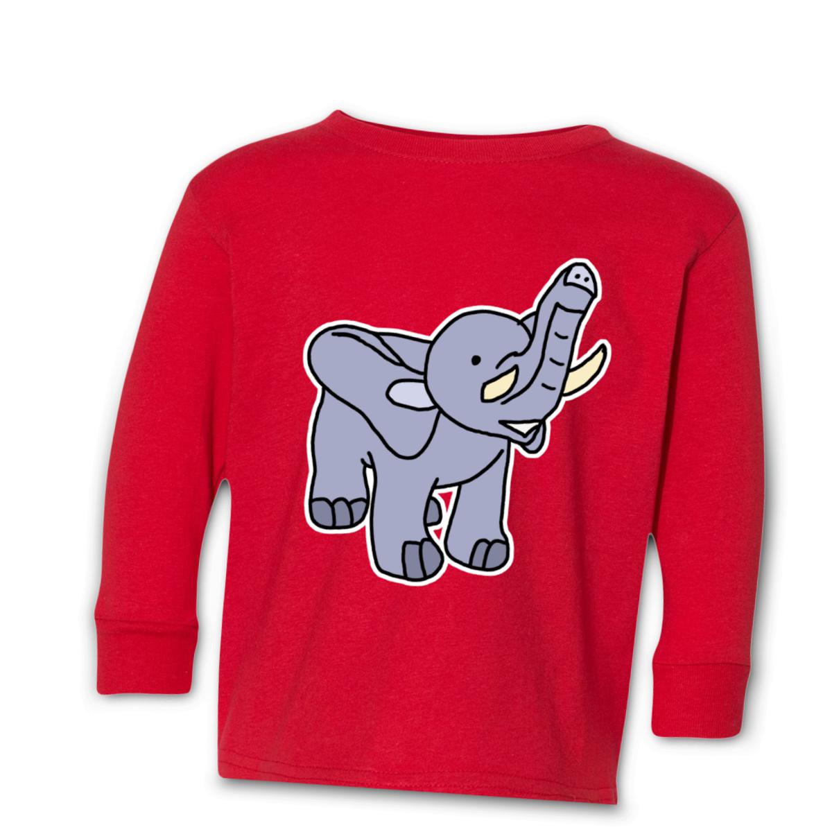 Toy Elephant Kid's Long Sleeve Tee Medium red