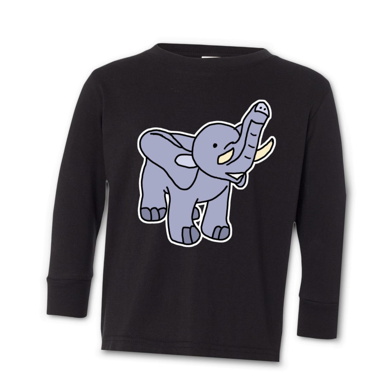 Toy Elephant Toddler Long Sleeve Tee 56T black