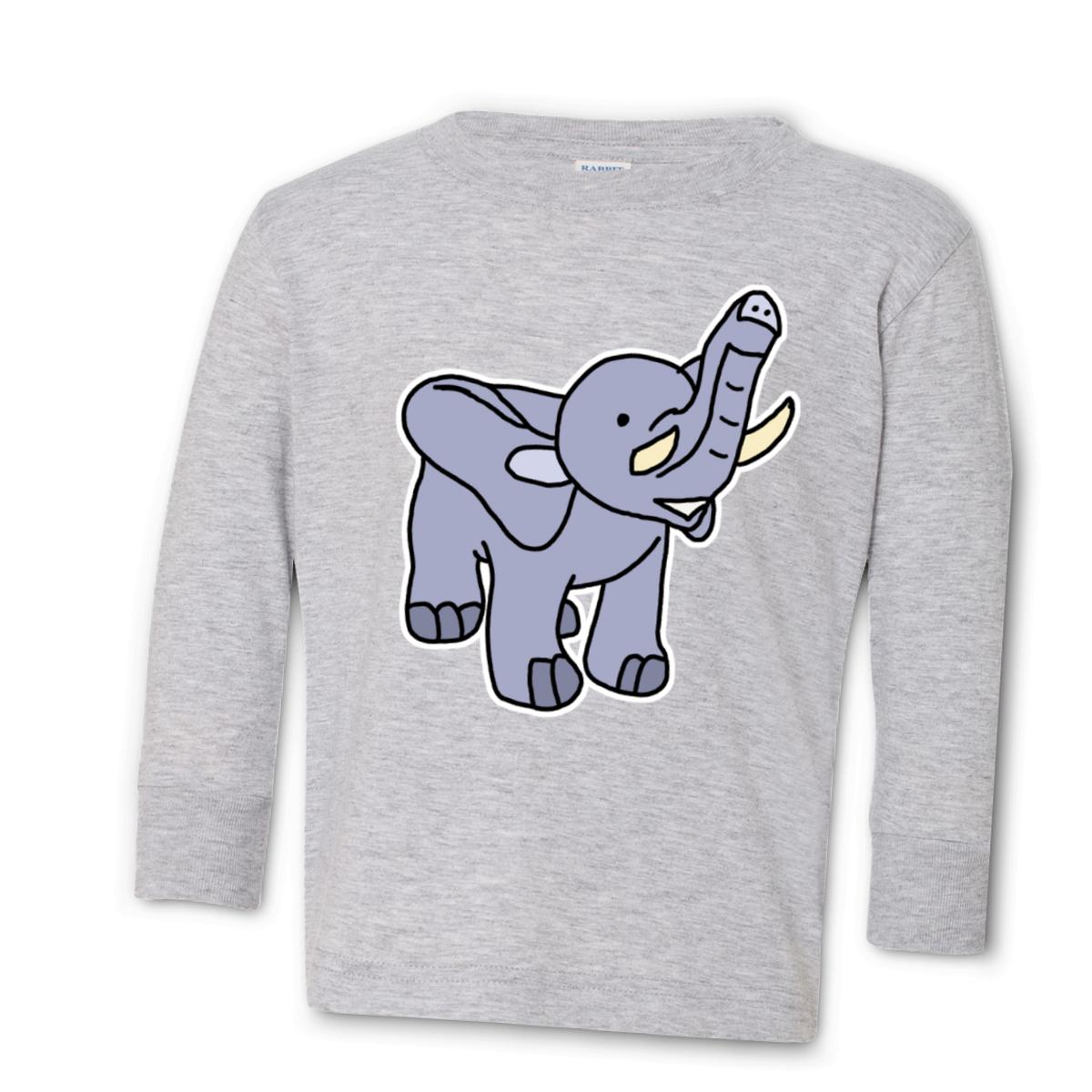 Toy Elephant Toddler Long Sleeve Tee 2T heather