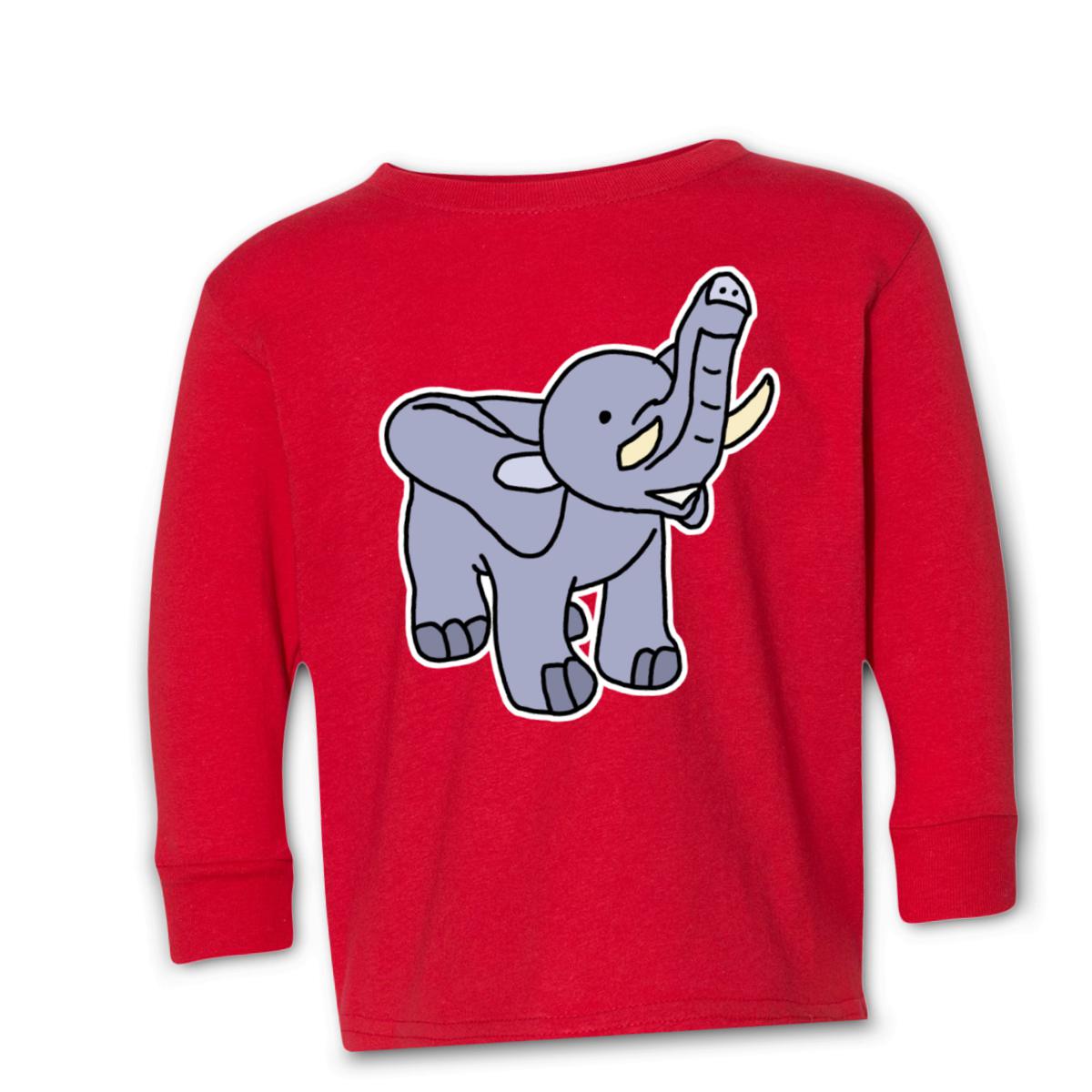 Toy Elephant Toddler Long Sleeve Tee 56T red