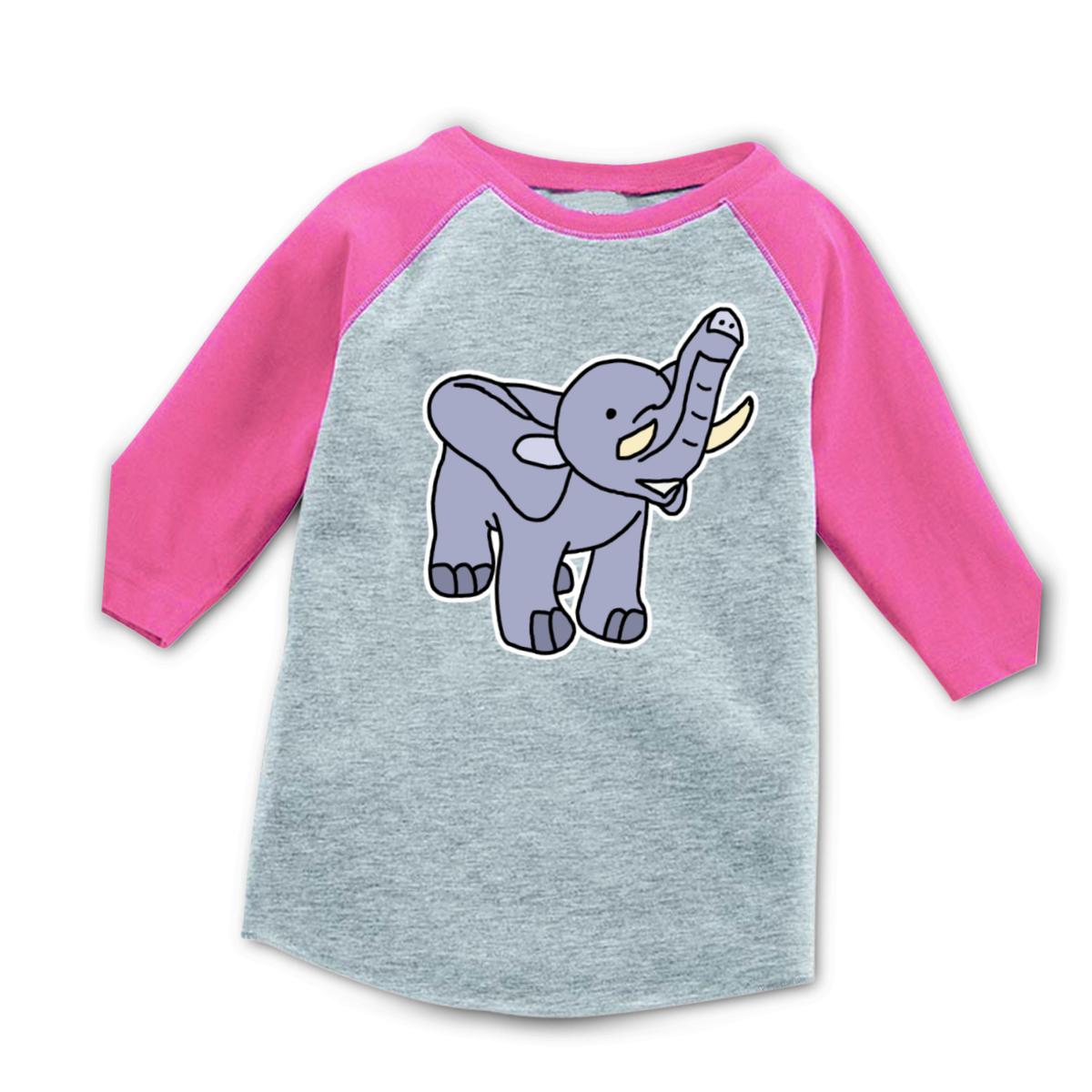 Toy Elephant Toddler Raglan Tee 4T heather-pink