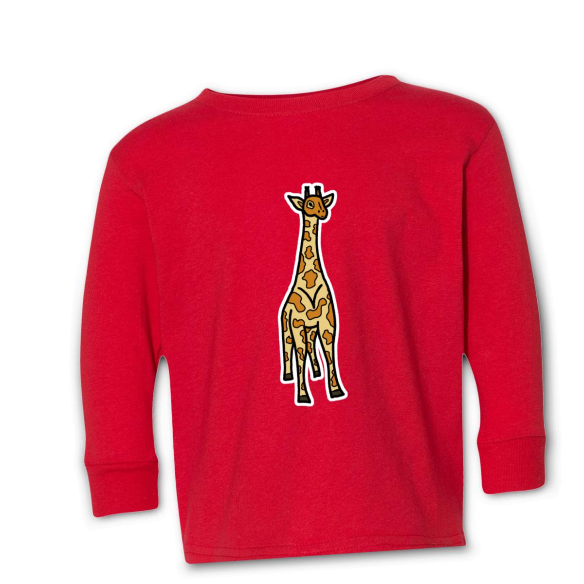 Toy Giraffe Kid's Long Sleeve Tee Large red