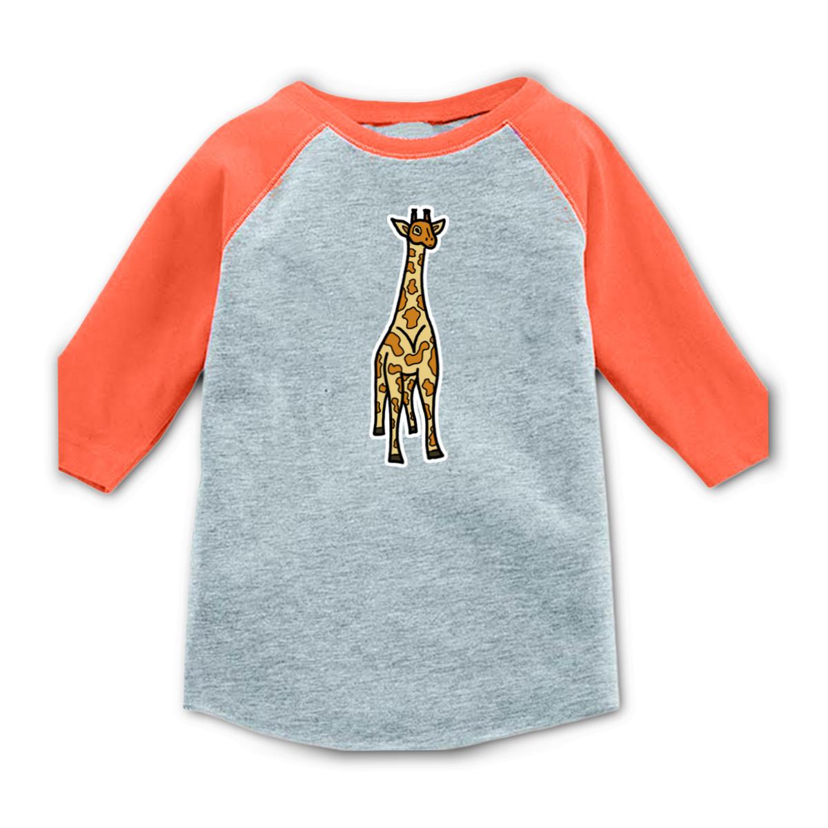 Toy Giraffe Kid's Raglan Tee Small heather-orange