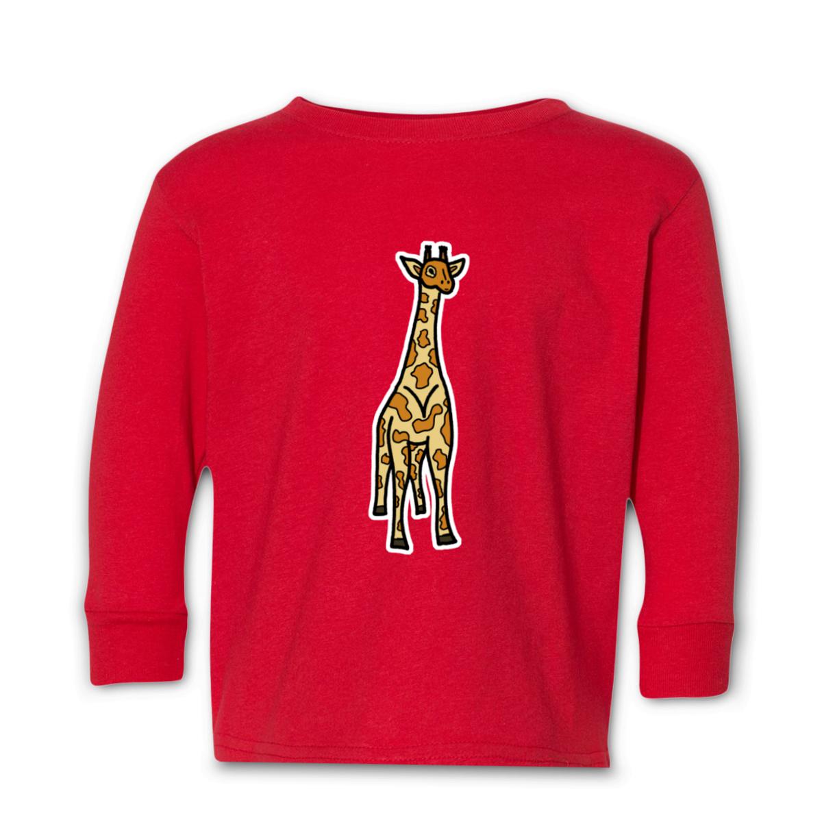 Toy Giraffe Toddler Long Sleeve Tee 4T red