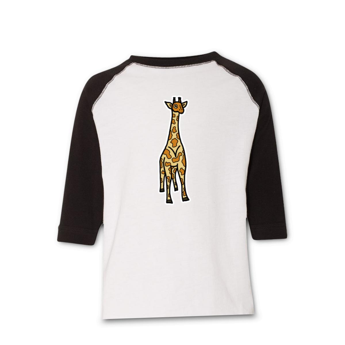 Toy Giraffe Toddler Raglan Tee 2T white-black