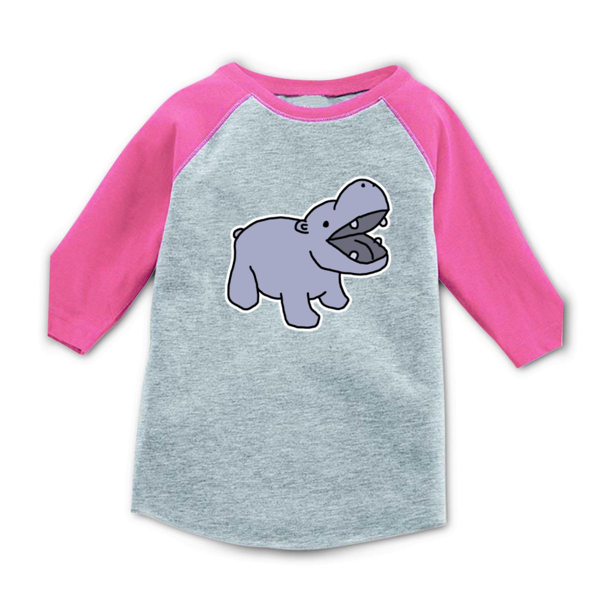 Toy Hippo Toddler Raglan Tee 4T heather-pink