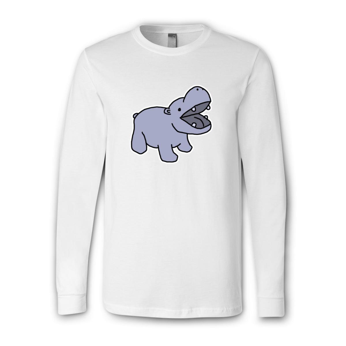 Toy Hippo Unisex Long Sleeve Tee Small white