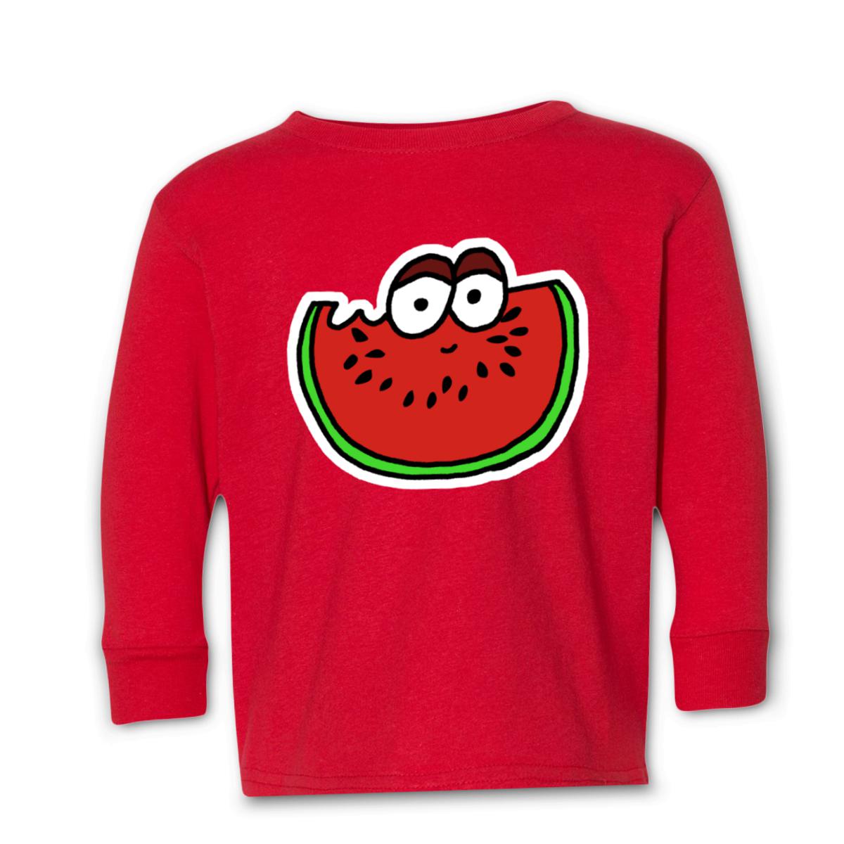 Watermelon Toddler Long Sleeve Tee 2T red