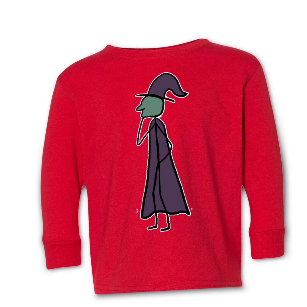 Witch Toddler Long Sleeve Tee 2T red
