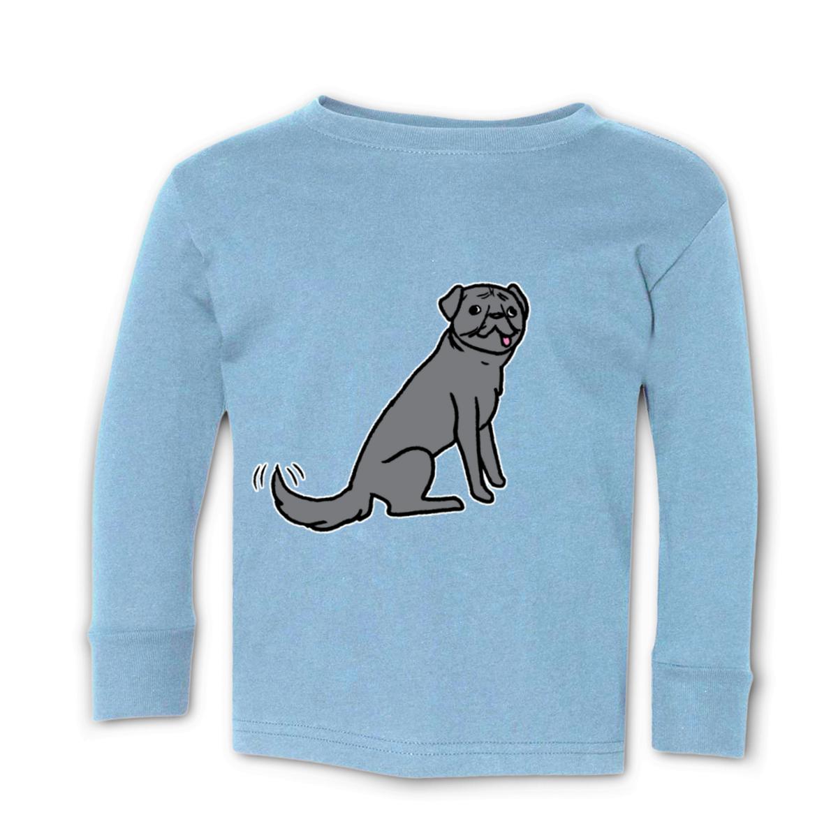 Wolf Pug Kid's Long Sleeve Tee Medium light-blue