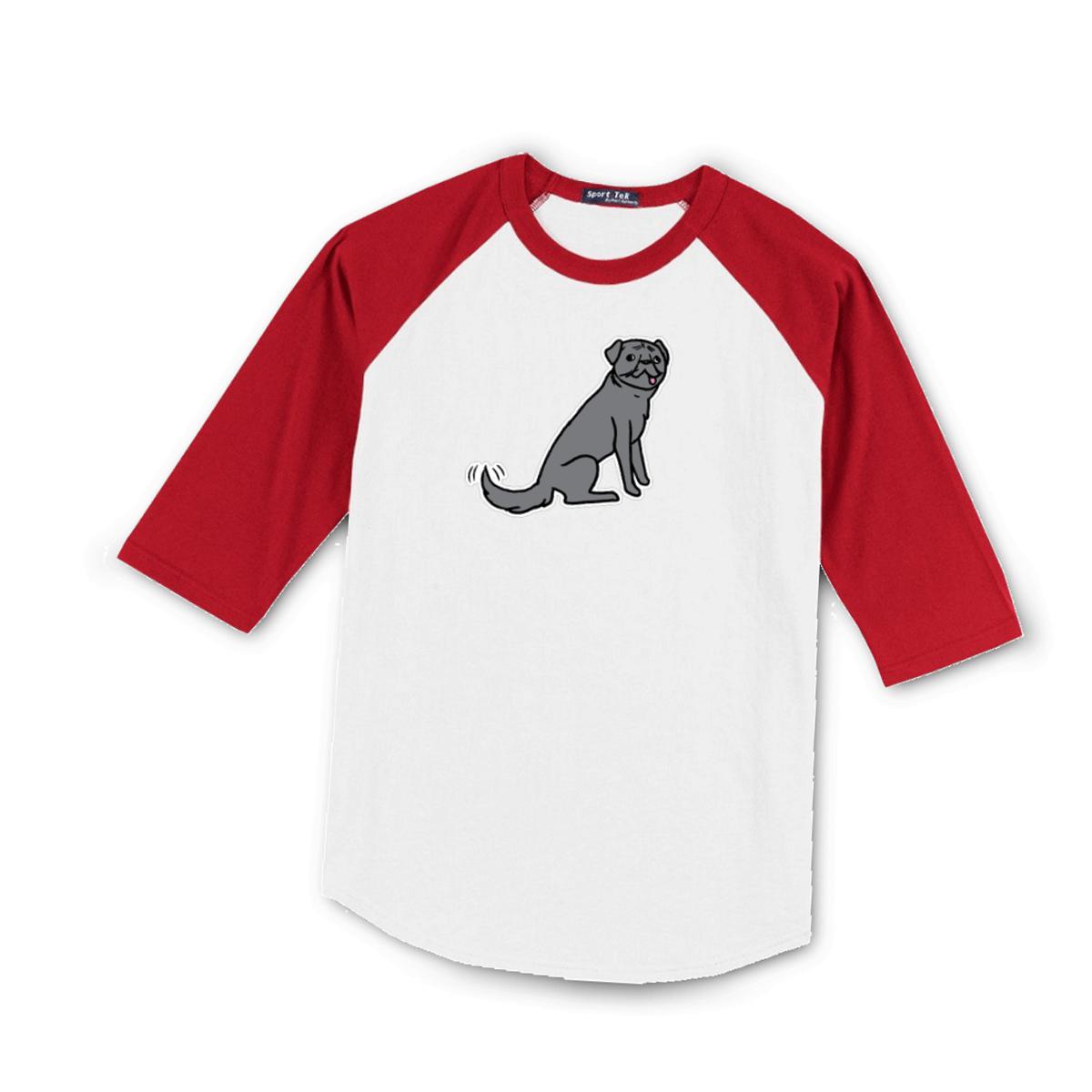 Wolf Pug Men's Raglan Tee Double Extra Large white-red