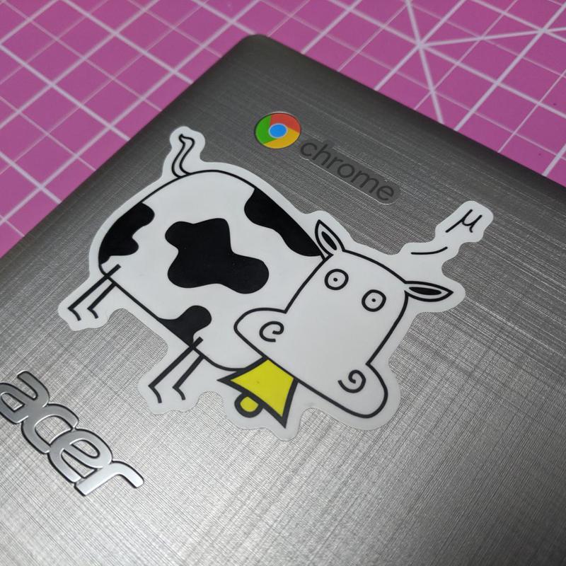 Mu Cow Sticker Social